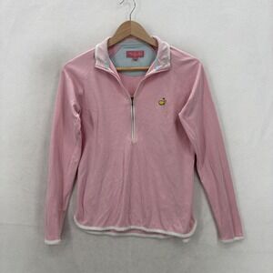 Masters Shirt Womens Medium Pink Golf 1/4 Zip Pullover Augusta Magnolia Lane